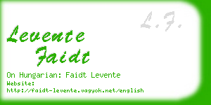 levente faidt business card